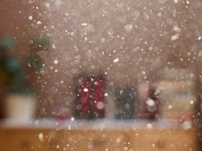 close up of dust particles in the air